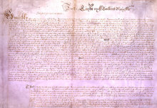 En 1628 el Parlamento Inglés envió esta declaración de libertades civiles al Rey Carlos I.